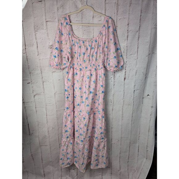 Love Shack Fancy X Target CottageCore Maxi Dress Size XL Prairie Milkmaid Pink F - Picture 1 of 10